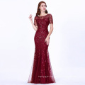 Plus Size Gold Sequined Evening Dresses V-Neck Elegant Women Formal Party Long Dresses